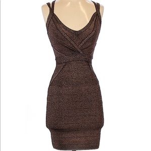 Guess Shimmer Mauve Cocktail Fitted Dress Sz S